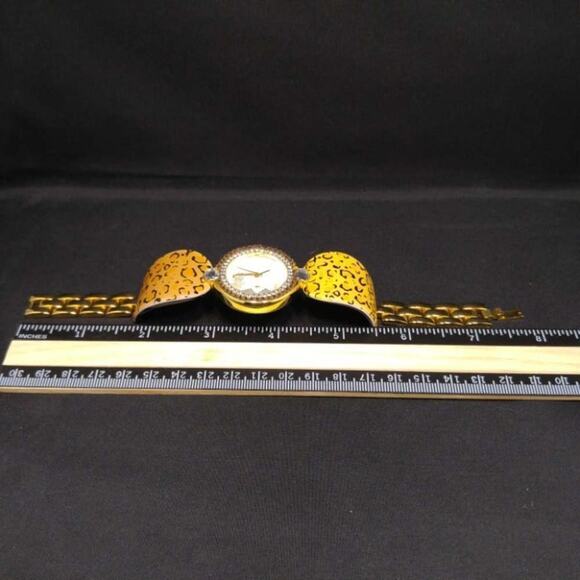 One Sheen Animal Print Rhinestone Watch, Gold Tone, 8 Inches - Picture 11 of 14